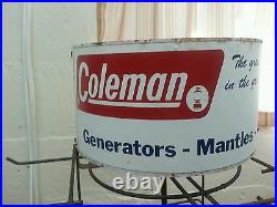 Vintage advertising display coleman rack sign lantern generator