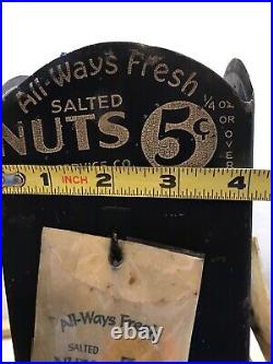 Vintage all ways fresh salted nuts Metal Advertising Counter Top Display smaltz