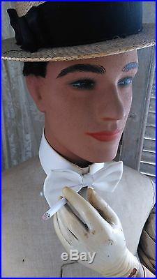 Vintage mannequin head, P. Imans, Paris, plaster, implanted hair in good condition