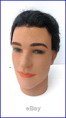 Vintage mannequin head, P. Imans, Paris, plaster, implanted hair in good condition