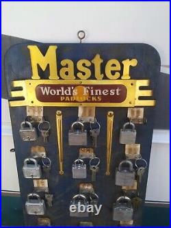 Vintage/original Master Lock Company store display board with locks
