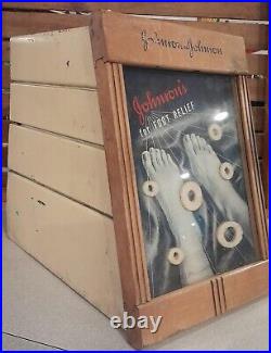 Vintage sore feet medical store display JOHNSON & JOHNSON ca. 1949 CORN & BUNION