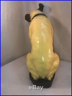 Vtg 1920-30's Chalkware RCA Nipper Terrier Dog Store Display Carnival Prize 14+