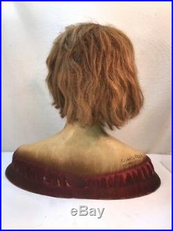 Vtg 1920-30s Art Deco Lamoureux NYC STORE DISPLAY Woman Mannequin Bust Head