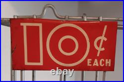 Vtg 1930's Burgess Battery Display Tester Flashlight Size C D-cell Rack Tin Sign