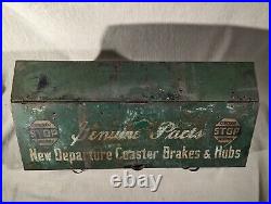 Vtg 1940's New Departure Coaster Brakes & Hubs Bicycle Store Display Parts Chest