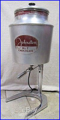 Vtg 1950s JOHNSTON HOT CHOCOLATE Store Display Dispenser diner country drug adv