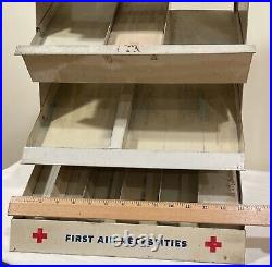 Vtg 1950s Metal Retail Display First Aid Dispensary Stand Johnson & Johnson J&J