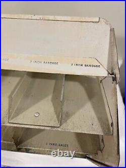 Vtg 1950s Metal Retail Display First Aid Dispensary Stand Johnson & Johnson J&J