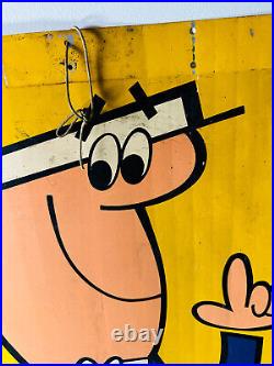 Vtg 1970's double-sided advertising sign turning Roger Hargreaves store display