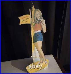 Vtg 1970s Kodak Camera Countertop Boat Girl Advertising Sign Cardboard 21