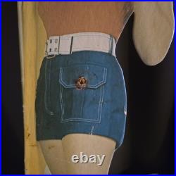 Vtg 1970s Kodak Camera Countertop Boat Girl Advertising Sign Cardboard 21