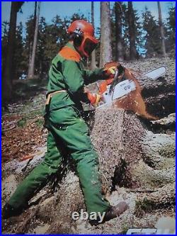 Vtg 1980's Stihl #1 Chainsaw Retailer Poster 33x24 Rare Promo Sign Advertising