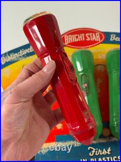 Vtg 50s BRIGHT STAR Flashlight advertising Store Display Sign atomic age plastic