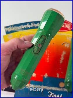 Vtg 50s BRIGHT STAR Flashlight advertising Store Display Sign atomic age plastic