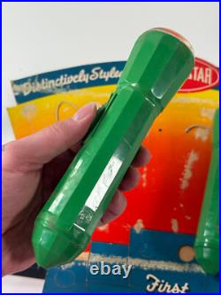 Vtg 50s BRIGHT STAR Flashlight advertising Store Display Sign atomic age plastic