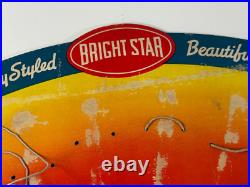 Vtg 50s BRIGHT STAR Flashlight advertising Store Display Sign atomic age plastic
