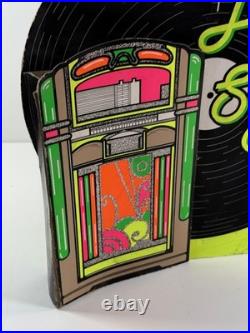 Vtg 60s 70s Back to School Hits Advertising Record Store Display Jukebox neon #2
