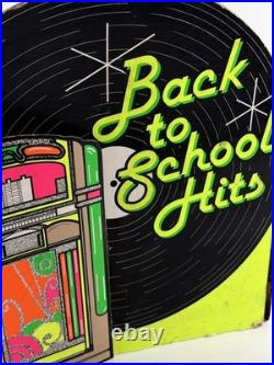 Vtg 60s 70s Back to School Hits Advertising Record Store Display Jukebox neon #2