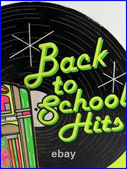 Vtg 60s 70s Back to School Hits Advertising Record Store Display Jukebox neon #2