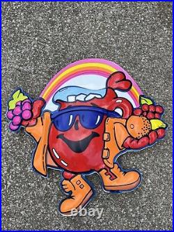 Vtg 90 Kool Aid Man 24 Plastic 3-D 2-Piece Ad Store Display Sign Fruit Rainbow