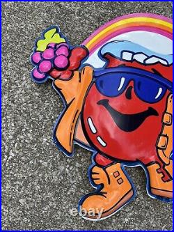 Vtg 90 Kool Aid Man 24 Plastic 3-D 2-Piece Ad Store Display Sign Fruit Rainbow