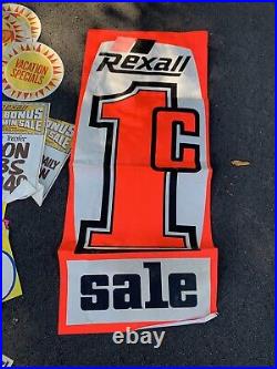 Vtg Collection Rexall Store Signs Posters Counter Displays Paper Cardboard 1¢