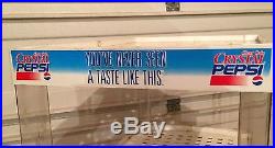 Vtg Crystal Pepsi Store Display Shelf Pop Can Soda Bottle Stand Rack Cola 90s