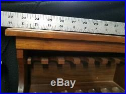 Vtg Decatur Walnut Three-Tiered Pipe Rack Stand Drawer Door Table Display Store