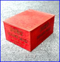 Vtg Duro Decorative Decals Metal Advertising General Store Display Box