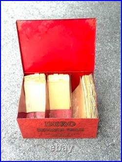 Vtg Duro Decorative Decals Metal Advertising General Store Display Box