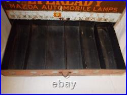 Vtg EVEREADY Mazda Automobile Lamps Dealer Display Counter Top Cabinet, ca 1920s