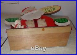 Vtg Elgin Watch Animated Motorized Battery Store Counter Display Christmas Santa