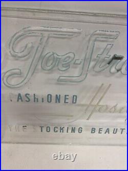 Vtg Etched Glass Panel Joe Strong Hosiery Countertop Advertising Display Sign