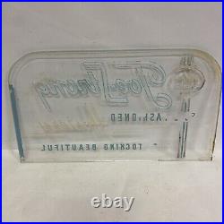 Vtg Etched Glass Panel Joe Strong Hosiery Countertop Advertising Display Sign