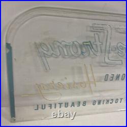 Vtg Etched Glass Panel Joe Strong Hosiery Countertop Advertising Display Sign