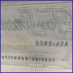 Vtg Etched Glass Panel Joe Strong Hosiery Countertop Advertising Display Sign