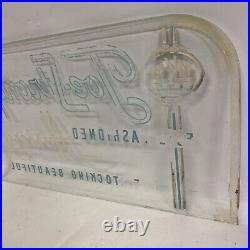 Vtg Etched Glass Panel Joe Strong Hosiery Countertop Advertising Display Sign