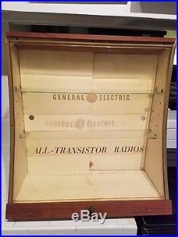 Vtg Ge General Electric All-Transistor Radios Store Advertising Display Case
