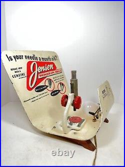 Vtg Jensen Phonograph Needle Counter Top Light Up Store Display with Microscope