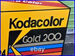 Vtg Kodak Advertising Store Display Sign Gold 200 Sided 3d Plaque VERY COOL 34