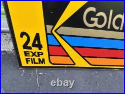Vtg Kodak Advertising Store Display Sign Gold 200 Sided 3d Plaque VERY COOL 34