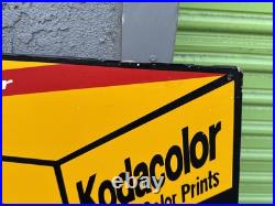 Vtg Kodak Advertising Store Display Sign Gold 200 Sided 3d Plaque VERY COOL 34
