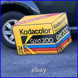 Vtg Kodak Advertising Store Display Sign Gold 200 Sided 3d Plaque VERY COOL 34