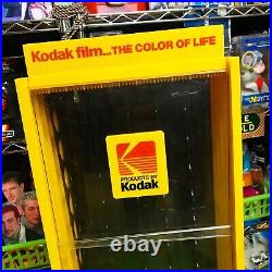 Vtg Kodak Camera Film Stand Alone/Hangable Gold Store Display Case 12x26x5.5