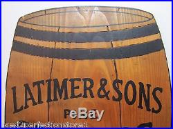 Vtg Latimer & Sons Pine Coopers manufacturers Barrel Casks and Kegs Trade Sign