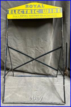 Vtg Metal Royal Electric Wire Store Counter Top Display Rack Stand Sign (A40)