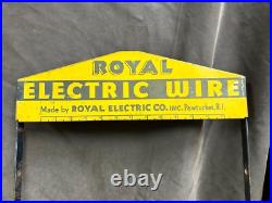 Vtg Metal Royal Electric Wire Store Counter Top Display Rack Stand Sign (A40)