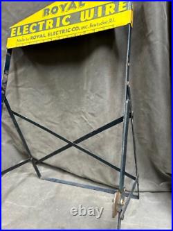 Vtg Metal Royal Electric Wire Store Counter Top Display Rack Stand Sign (A40)