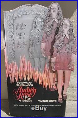 Vtg Novel Of Reincarnation Audrey Rose Display Sign 56X33 HORROR Film Movie